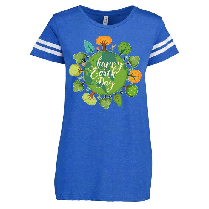 Earth Day Happy Earth Day Trees Enza Ladies Jersey Football T-Shirt