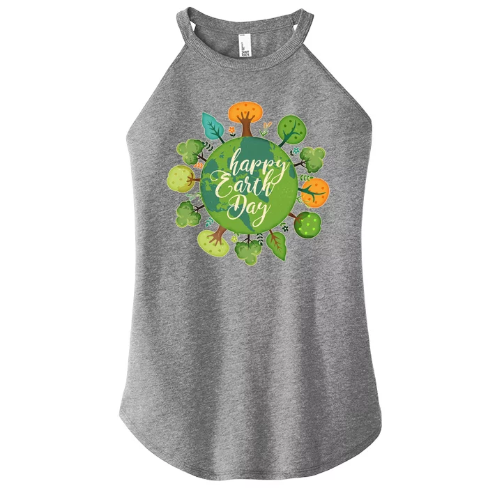 Earth Day Happy Earth Day Trees Women’s Perfect Tri Rocker Tank