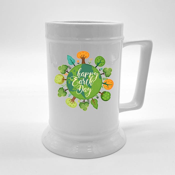 Earth Day Happy Earth Day Trees Front & Back Beer Stein