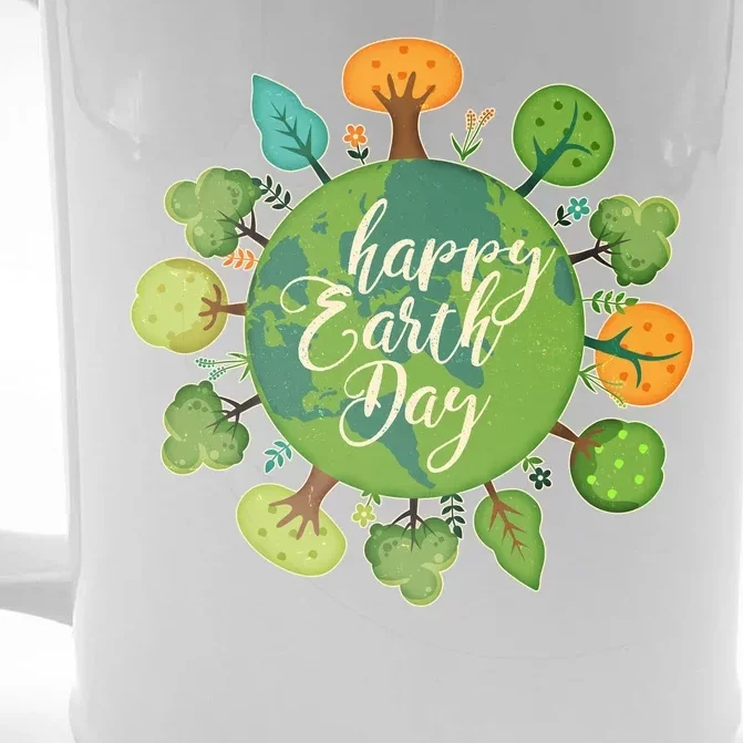 Earth Day Happy Earth Day Trees Front & Back Beer Stein