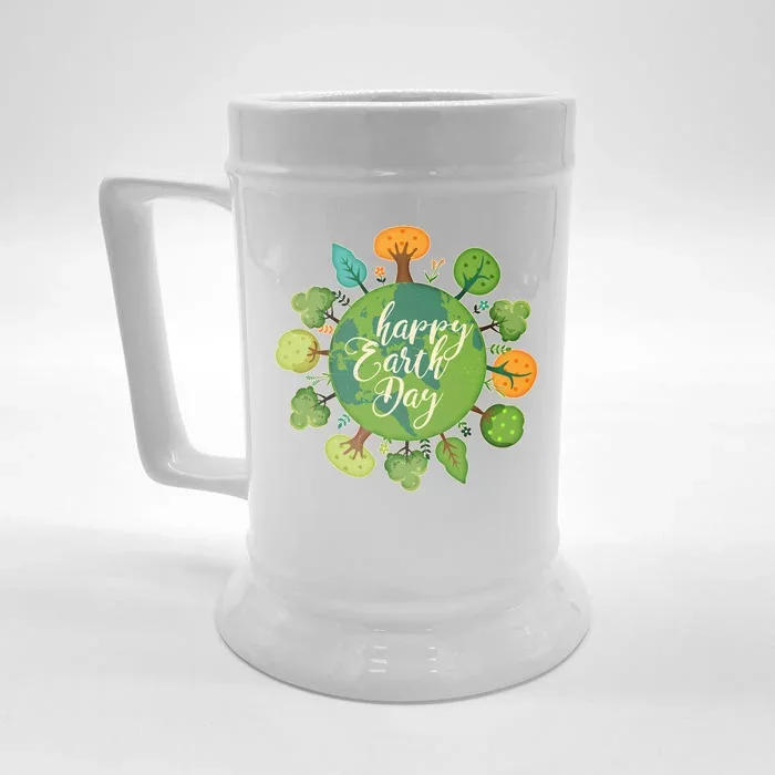 Earth Day Happy Earth Day Trees Front & Back Beer Stein