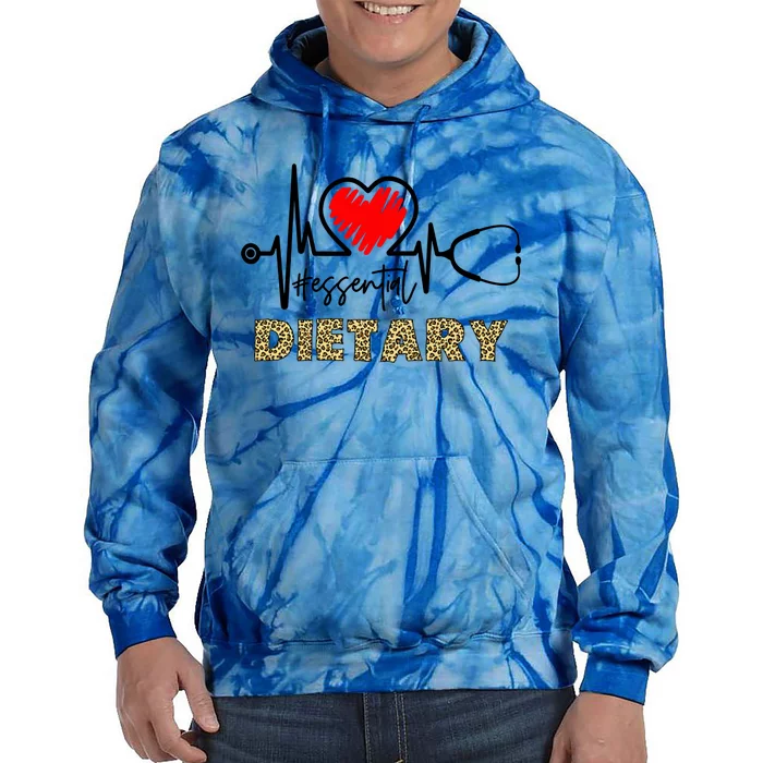 Essential Dietary Heartbeat Dietary Nurse Gift Tie Dye Hoodie