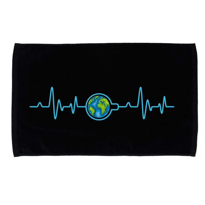 Earth Day Heartbeat Microfiber Hand Towel