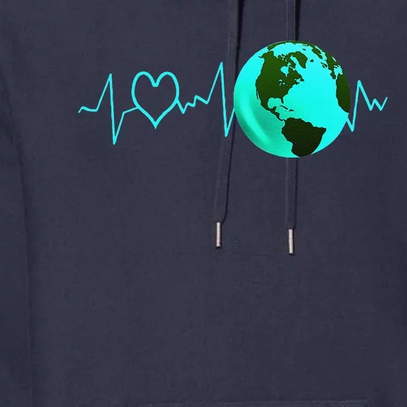 Earth Day Heartbeat Recycling Climate Change Activism Gift Premium Hoodie