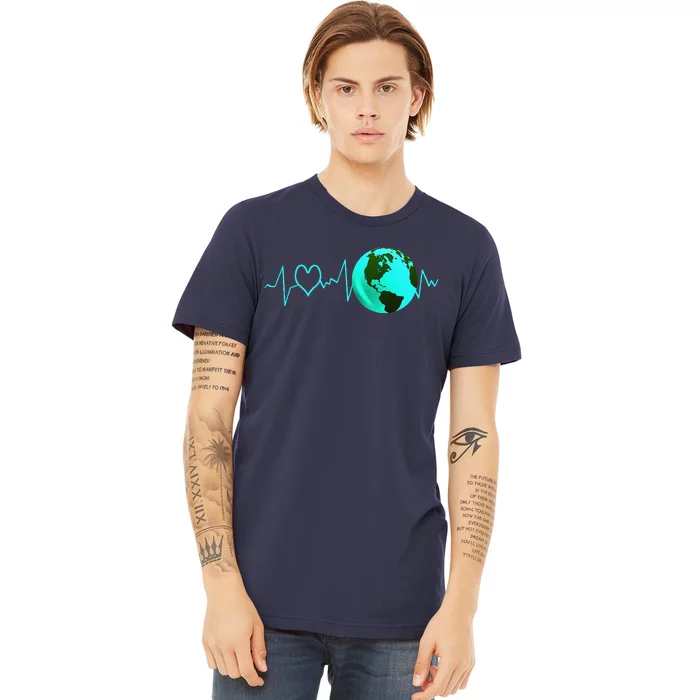 Earth Day Heartbeat Recycling Climate Change Activism Gift Premium T-Shirt