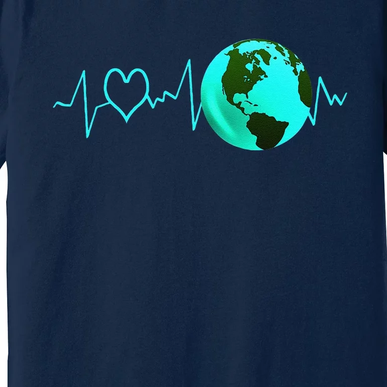 Earth Day Heartbeat Recycling Climate Change Activism Gift Premium T-Shirt