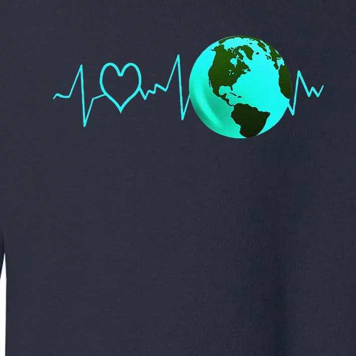 Earth Day Heartbeat Recycling Climate Change Activism Gift Toddler Sweatshirt