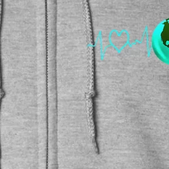 Earth Day Heartbeat Recycling Climate Change Activism Gift Full Zip Hoodie