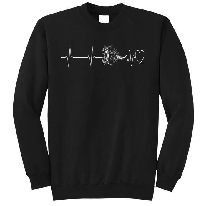 Eye Doctor Heartbeat Optometrist Ophthalmic Tech Optician Tall Sweatshirt