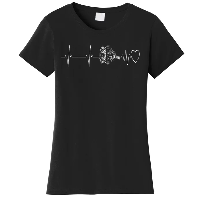 Eye Doctor Heartbeat Optometrist Ophthalmic Tech Optician Women's T-Shirt