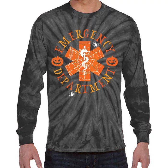 Emergency Department Halloween Emergency Room Nursing Nurse Tie-Dye Long Sleeve Shirt