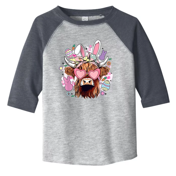 Easter Day Highland Cow Toddler Fine Jersey T-Shirt