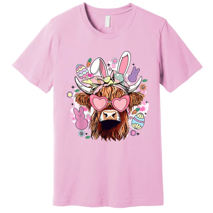 Easter Day Highland Cow Premium T-Shirt