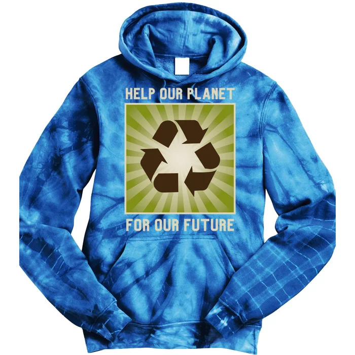 Earth Day Help Our Planet Future Reduce Reuse Recycle Logo Cute Gift Tie Dye Hoodie