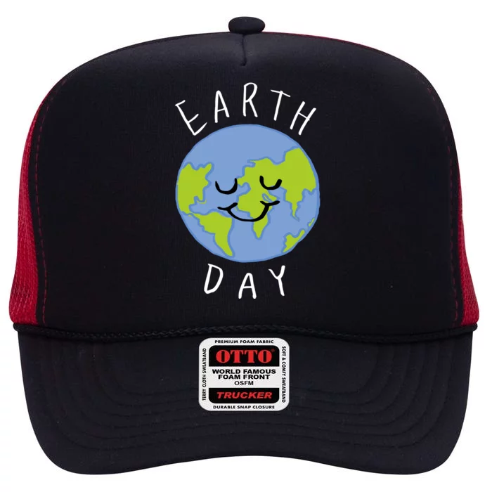 Earth Day Happy Planet High Crown Mesh Trucker Hat