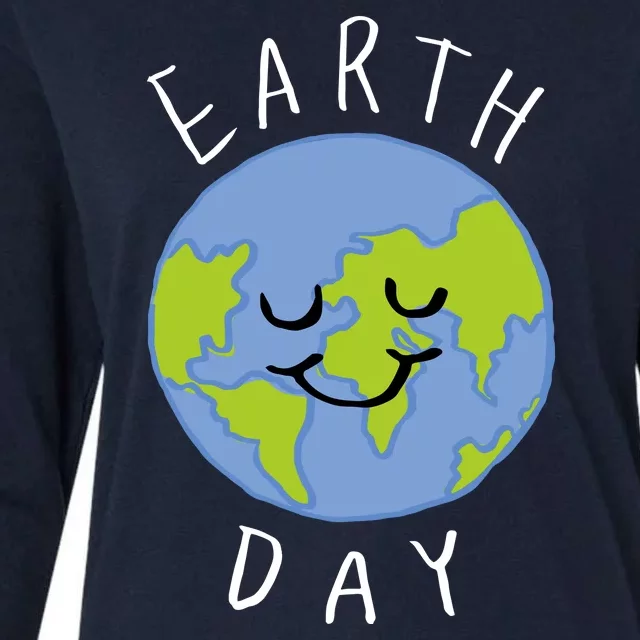 Earth Day Happy Planet Womens Cotton Relaxed Long Sleeve T-Shirt