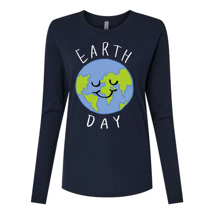 Earth Day Happy Planet Womens Cotton Relaxed Long Sleeve T-Shirt