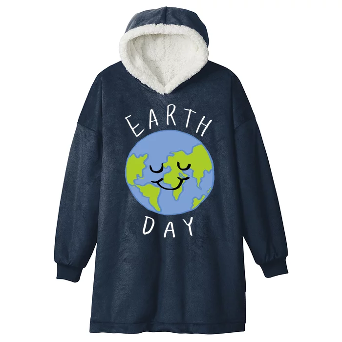 Earth Day Happy Planet Hooded Wearable Blanket