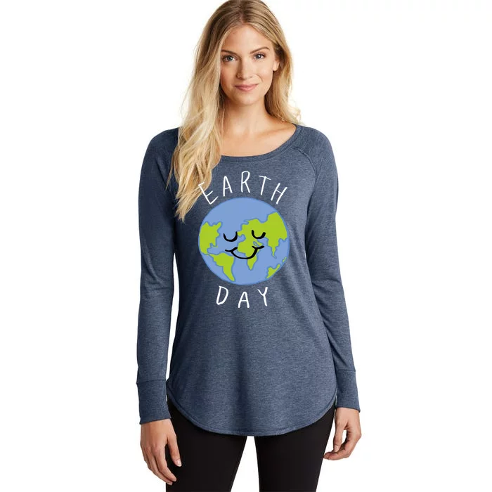 Earth Day Happy Planet Women's Perfect Tri Tunic Long Sleeve Shirt