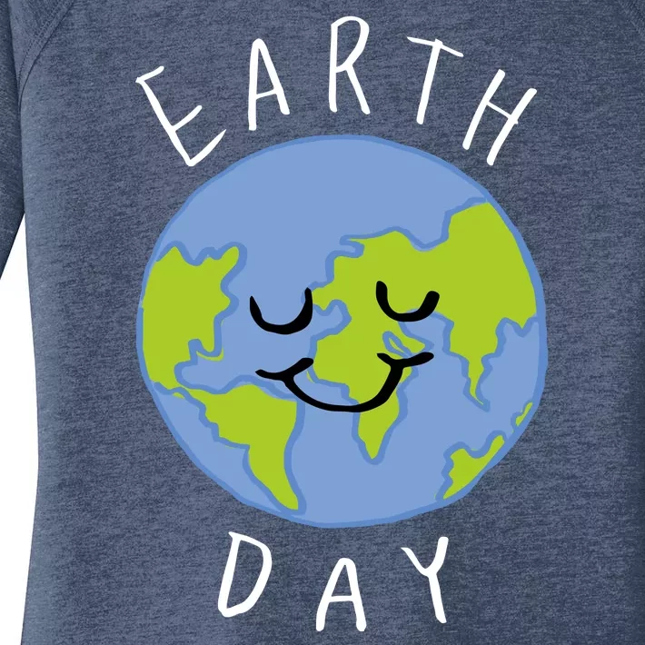 Earth Day Happy Planet Women's Perfect Tri Tunic Long Sleeve Shirt