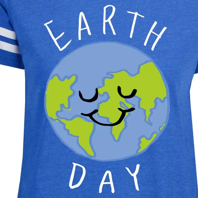 Earth Day Happy Planet Enza Ladies Jersey Football T-Shirt