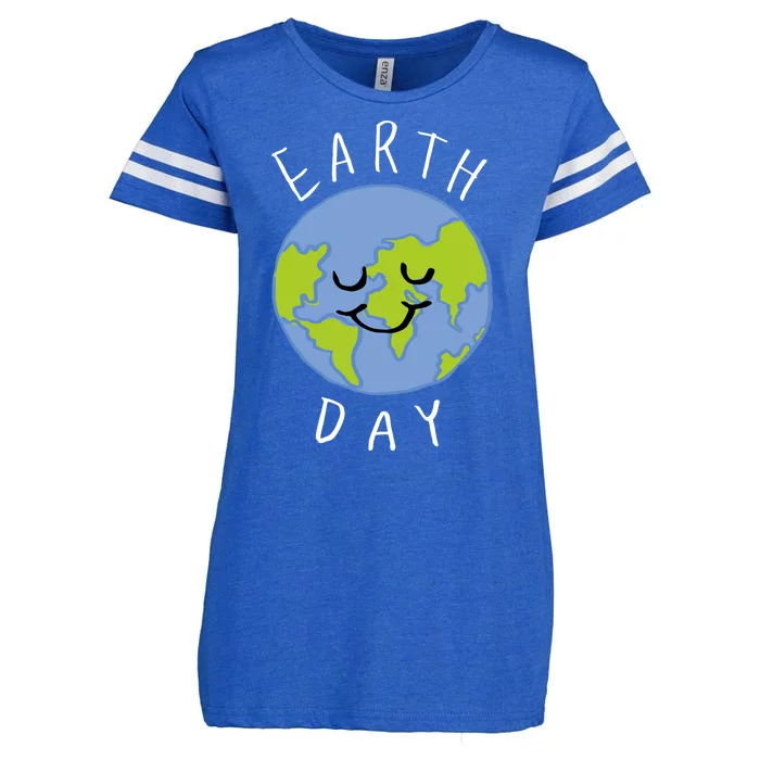 Earth Day Happy Planet Enza Ladies Jersey Football T-Shirt