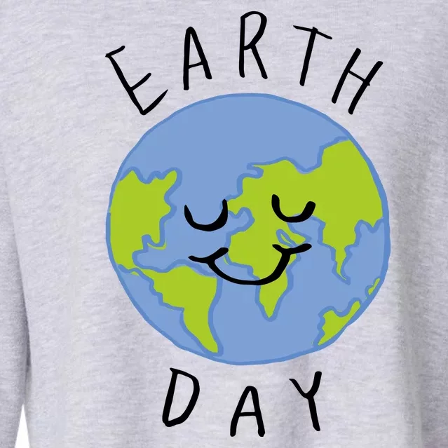 Earth Day Happy Planet Cropped Pullover Crew