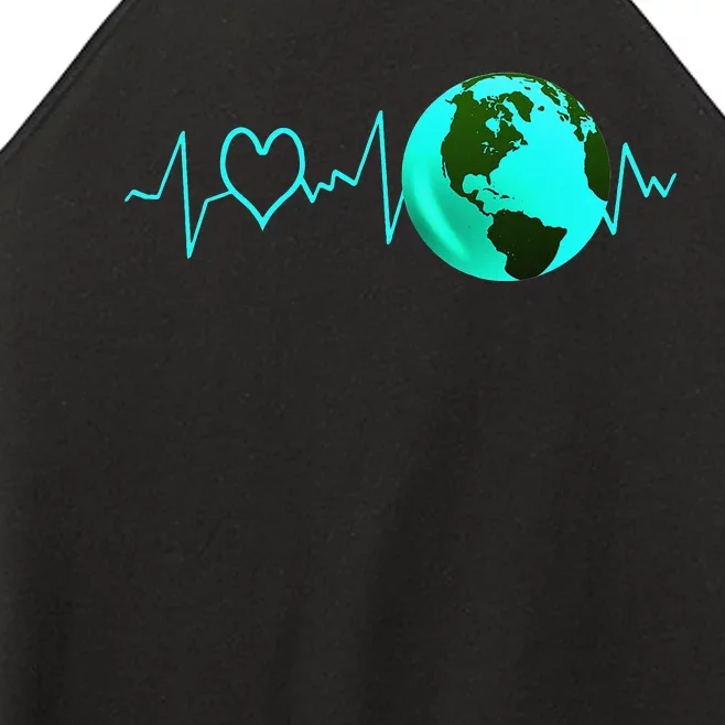 Earth Day Heartbeat Recycling Climate Change Activism Gift Women’s Perfect Tri Rocker Tank