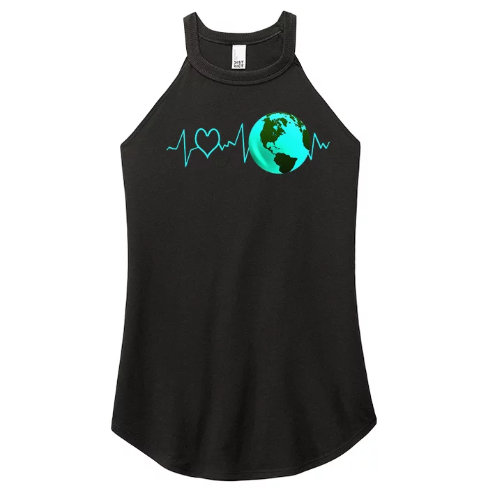 Earth Day Heartbeat Recycling Climate Change Activism Gift Women’s Perfect Tri Rocker Tank