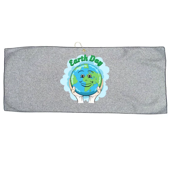 Earth Day Happy Globe Large Microfiber Waffle Golf Towel