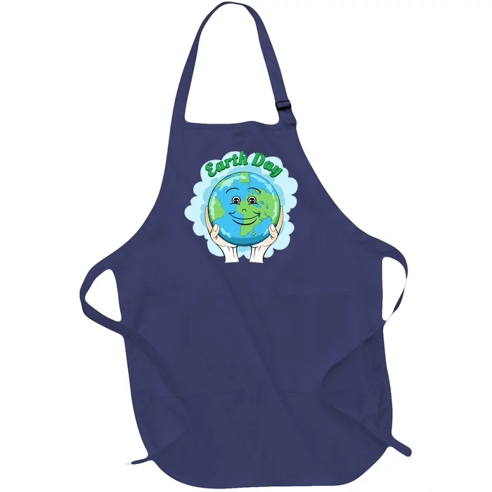 Earth Day Happy Globe Full-Length Apron With Pocket