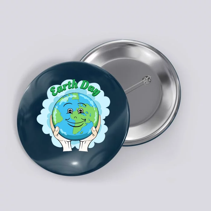 Earth Day Happy Globe Button