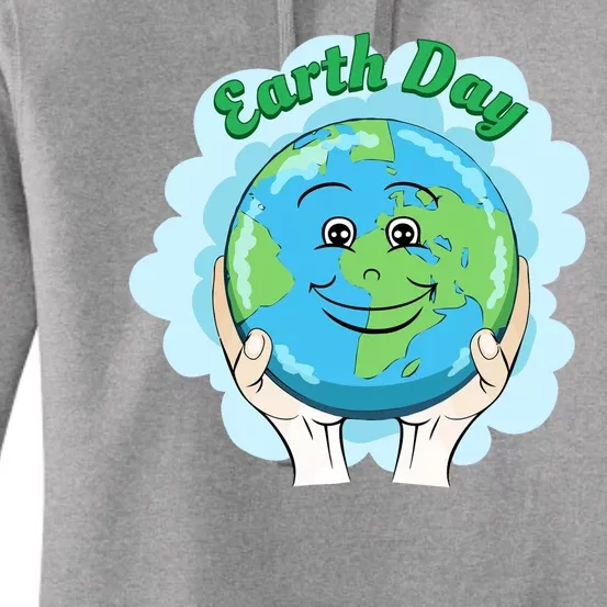 Earth Day Happy Globe Women's Pullover Hoodie