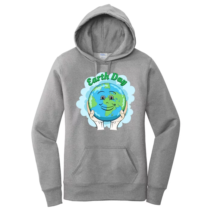 Earth Day Happy Globe Women's Pullover Hoodie