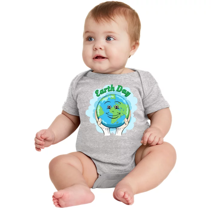 Earth Day Happy Globe Baby Bodysuit