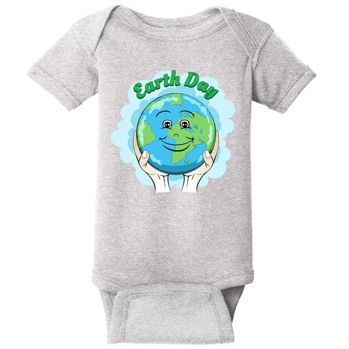 Earth Day Happy Globe Baby Bodysuit