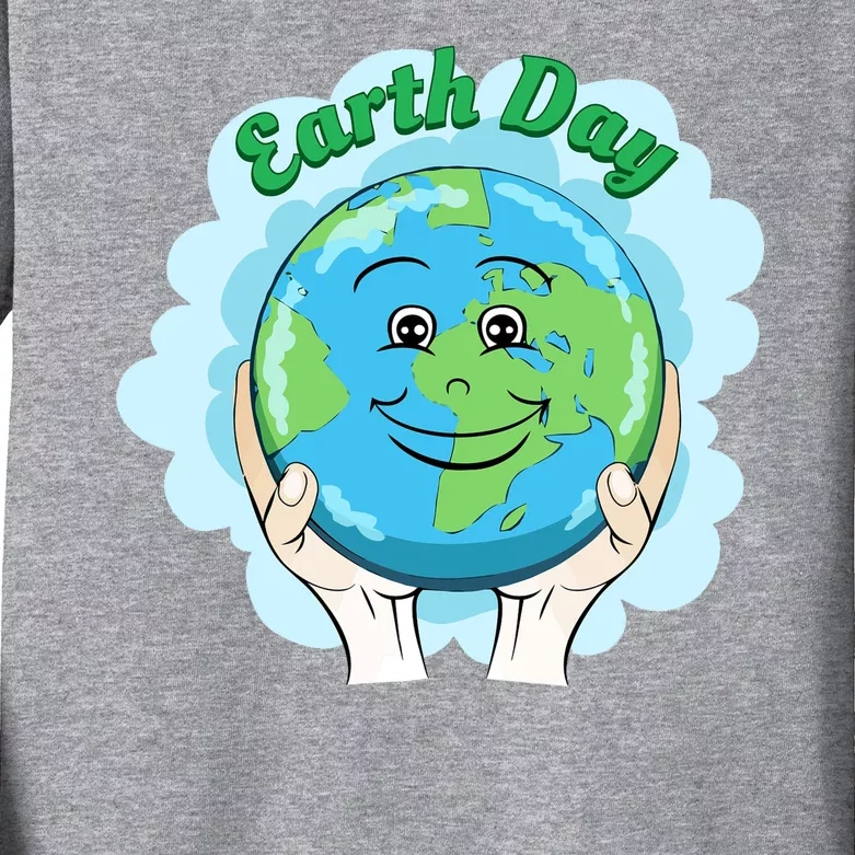 Earth Day Happy Globe Kids Long Sleeve Shirt