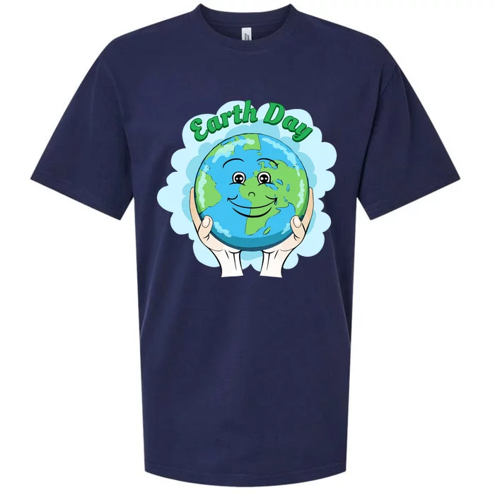 Earth Day Happy Globe Sueded Cloud Jersey T-Shirt