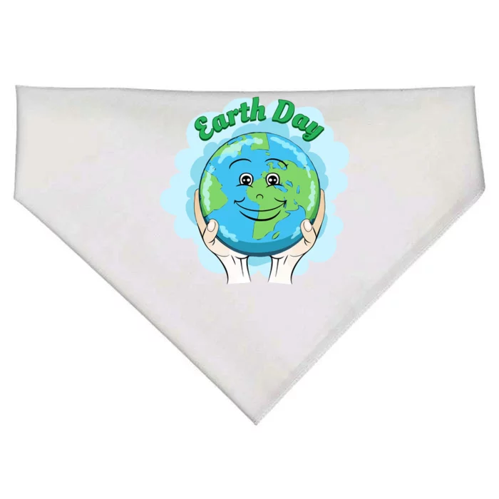 Earth Day Happy Globe USA-Made Doggie Bandana