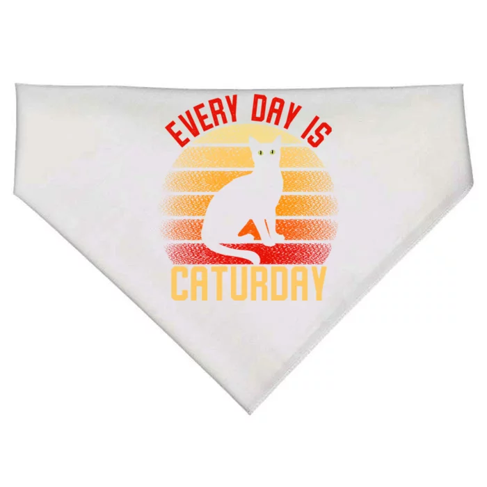 Every Day Is Caturday Black Cat Cute Gift USA-Made Doggie Bandana