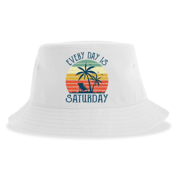 Every Day Is Saturday Funny Retirement Gift Men Women Sustainable Bucket Hat