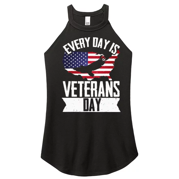 Every day Is Veteran Day Patriotic Veterans Day Women’s Perfect Tri Rocker Tank