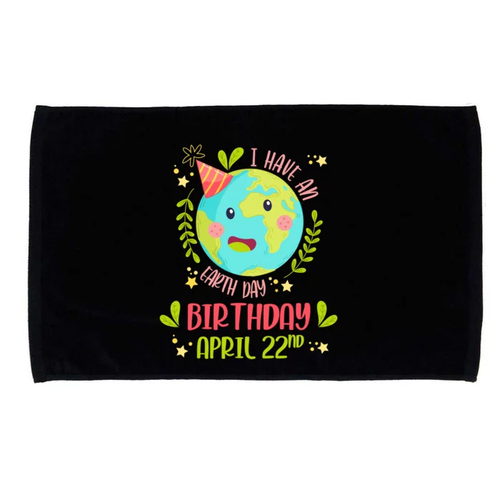 Earth Day Is My Birthday April 22nd Birthday Party Groovy Gift Microfiber Hand Towel