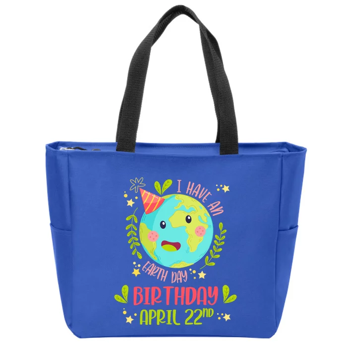 Earth Day Is My Birthday April 22nd Birthday Party Groovy Gift Zip Tote Bag