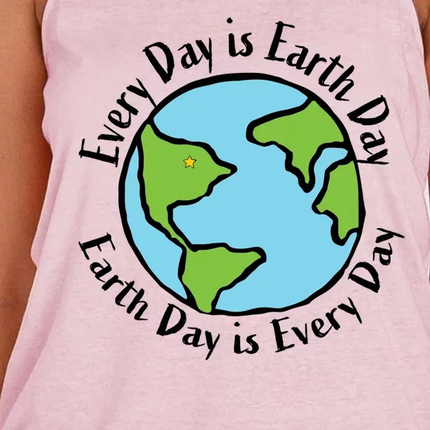 Every Day Is Earth Day World Women's Knotted Racerback Tank