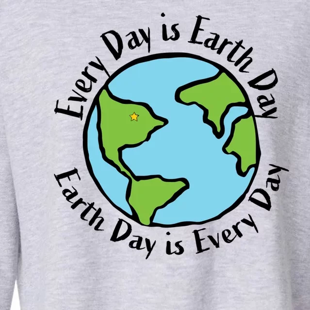 Every Day Is Earth Day World Cropped Pullover Crew