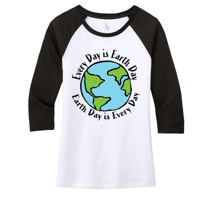 Every Day Is Earth Day World Women's Tri-Blend 3/4-Sleeve Raglan Shirt