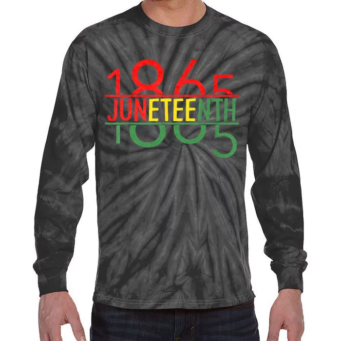 Emancipation Day Is Great With 1865 Juneteenth Flag Tie-Dye Long Sleeve Shirt