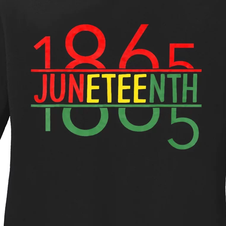 Emancipation Day Is Great With 1865 Juneteenth Flag Ladies Long Sleeve Shirt