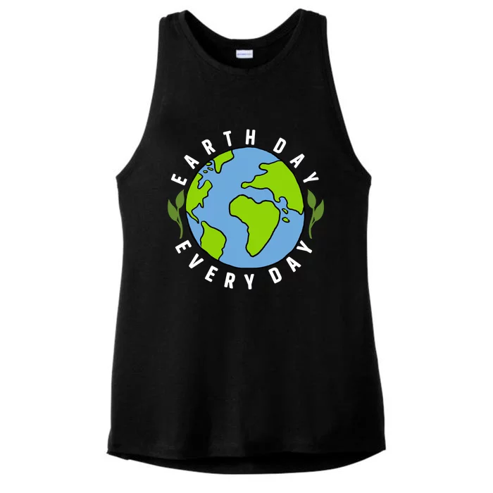 Earth Day Is Everyday Earth Day Lovers Gift Ladies Tri-Blend Wicking Tank